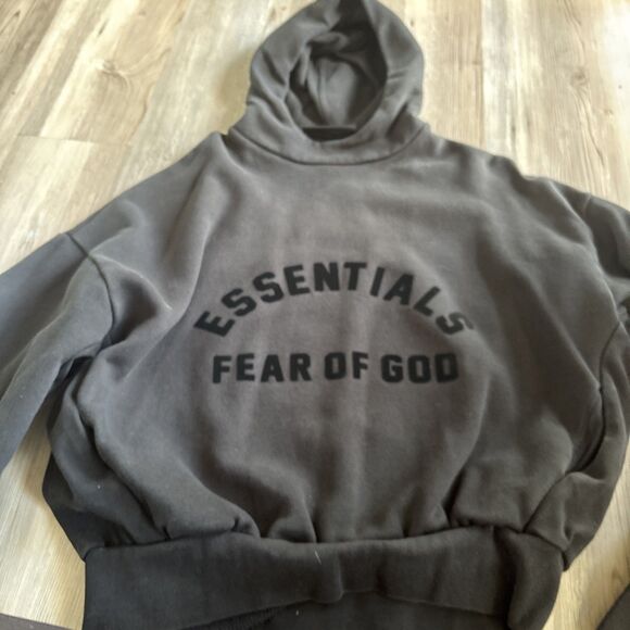 NWOT Essentials Fear Of God Essentials Black Oversized Hoodie Size XS - Picture 9 of 9